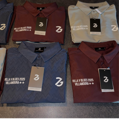 Lee Hendrie and Gareth Barry Lead Villa vs Blues Golf Trip in Custom Zeon Golf Teamwear