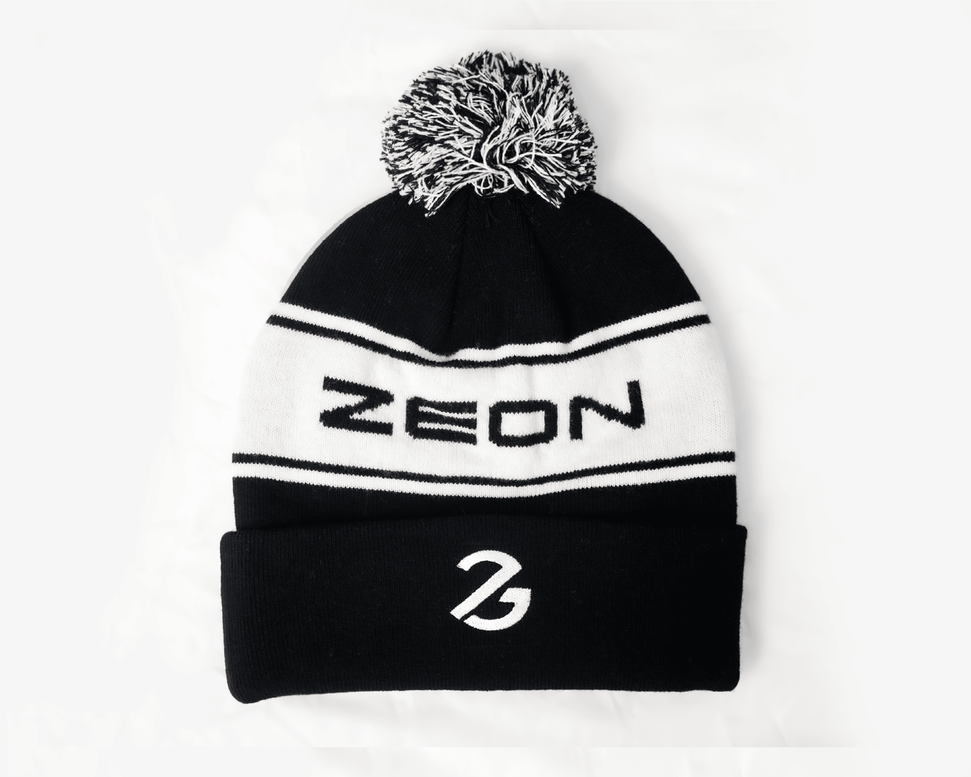 100% Merino Wool Zestós Golf Pom Beanie Black