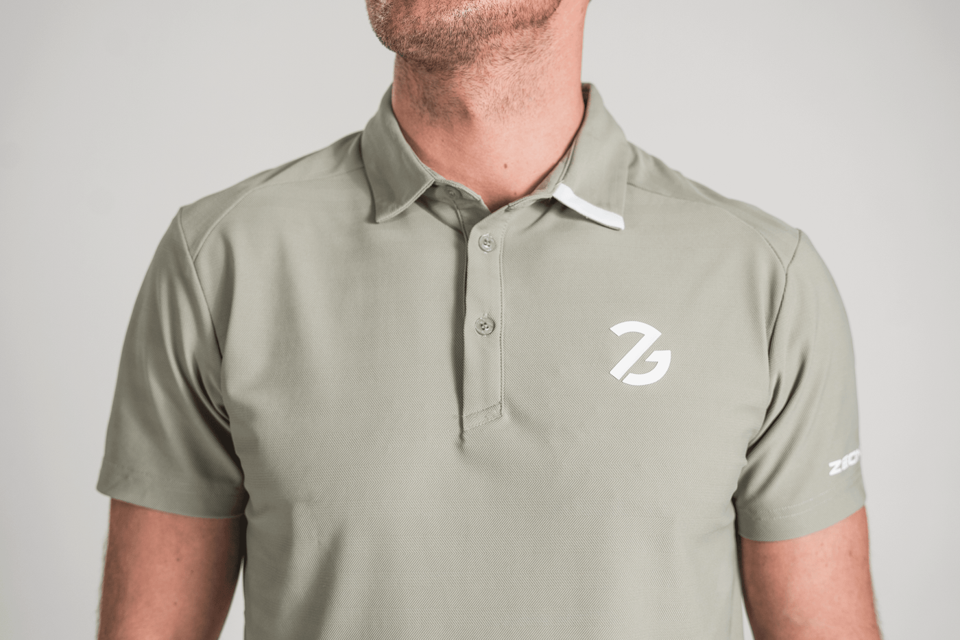 Helios Button Polo Stone