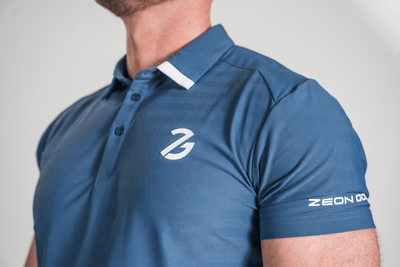 Helios Button Polo Steel Blue