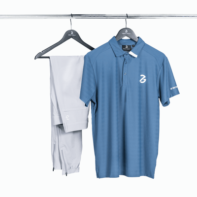 Helios Button Polo Steel Blue