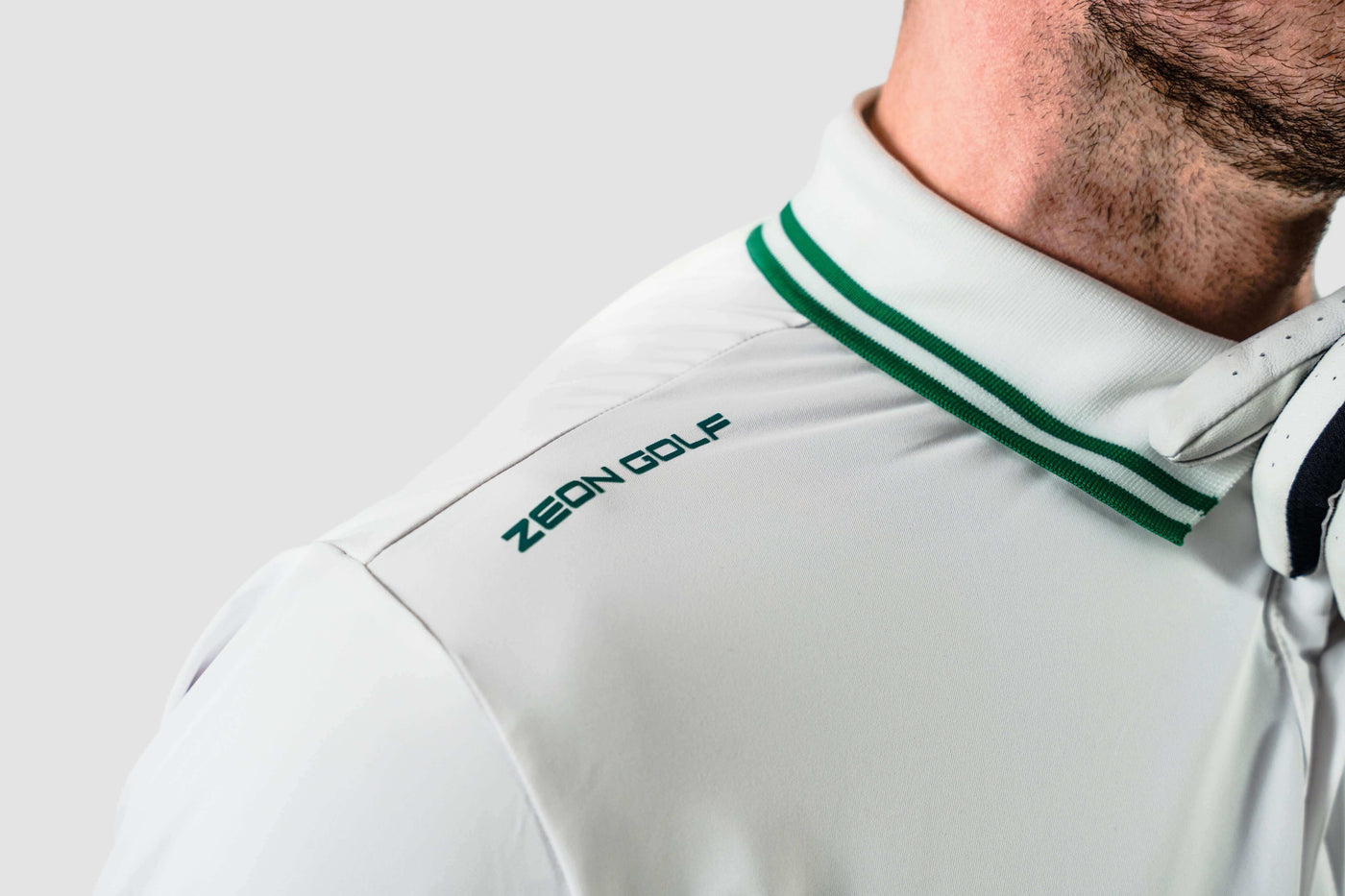 Hector White/Green Button Polo