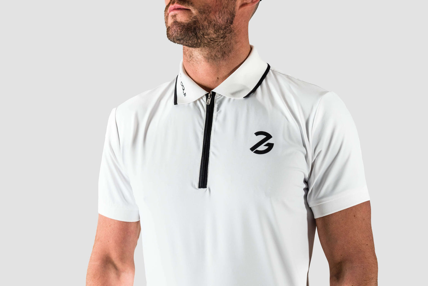 Nephele Zip-Neck Polo Shirt White